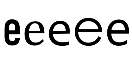 Lowercase e in 5 fonts